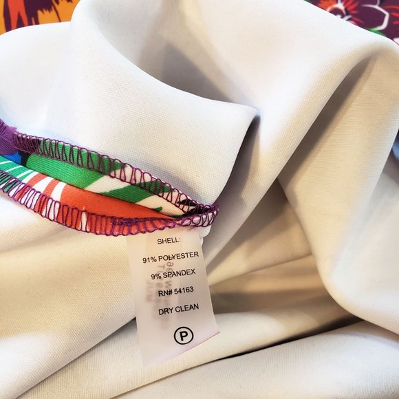 SOLD Calvin Klein Tropical Floral Scuba Colorful Sheath Dress Women's Size 10 - Picture 12 of 12